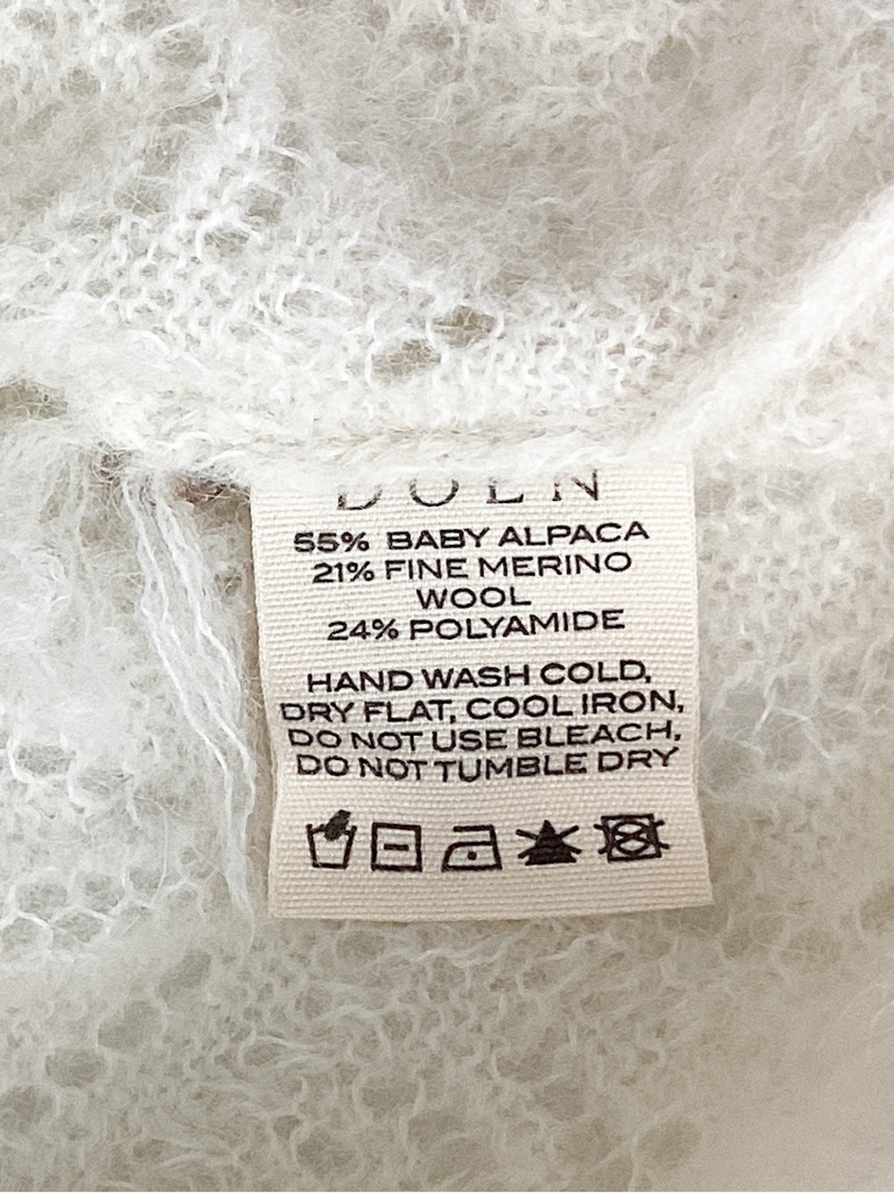 Doen Chandel Cardigan Size Medium Ivory Pointelle Knit Alpaca Blend Sweater - Picture 8 of 8